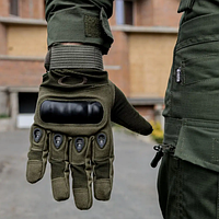 Штурмові тактичні рукавиці з закрити пальцями військові Хакі ОСІННІ ks-178 код - 1024