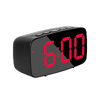 Цифровой светодиодный будильник Зеркальные часы с календарем температуры и даты, повтором, Amazon, Германия