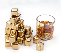 Набор камней для виски и других напитков Moltis 8 шт. Золото + щипцы Ледяные камни для виски G-166 ks-492 код