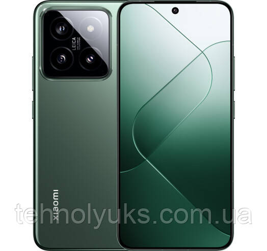 Смартфон Xiaomi 14 12/512GB Green Global, IP68, 50+50+50/32Мп, Snapdragon 8 Gen 3, OLED 6.36", 4610 mAh, фото 1