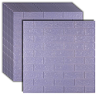 Самоклеющаяся 3D панель под светло-фиолетовый кирпич 700x770x3мм, Стеновой декор!