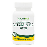 Вітаміни та мінерали Natures Plus Vitamin B2 250 mg, 60 таблеток DS