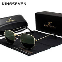 Женские поляризационные солнцезащитные очки KINGSEVEN N7548 Gold Green