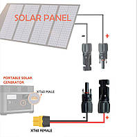 Разъем XT60 FEMALE (Мама) MC4 Solar 4кв.мм 3 м для зарядной станции