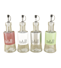 Пляшка з дозатором для олії або оцту Helios 200мл скло з герметичною кришкою 4 кольори 953A