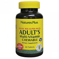 Витаминно-минеральный комплекс Nature's Plus Adults Multi-Vitamin Chewable 60 Tabs Red berry TV, код: 7715568
