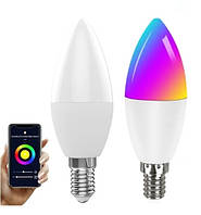 Светодиодная Умная Led лампа E14 Smart Life, Tuya