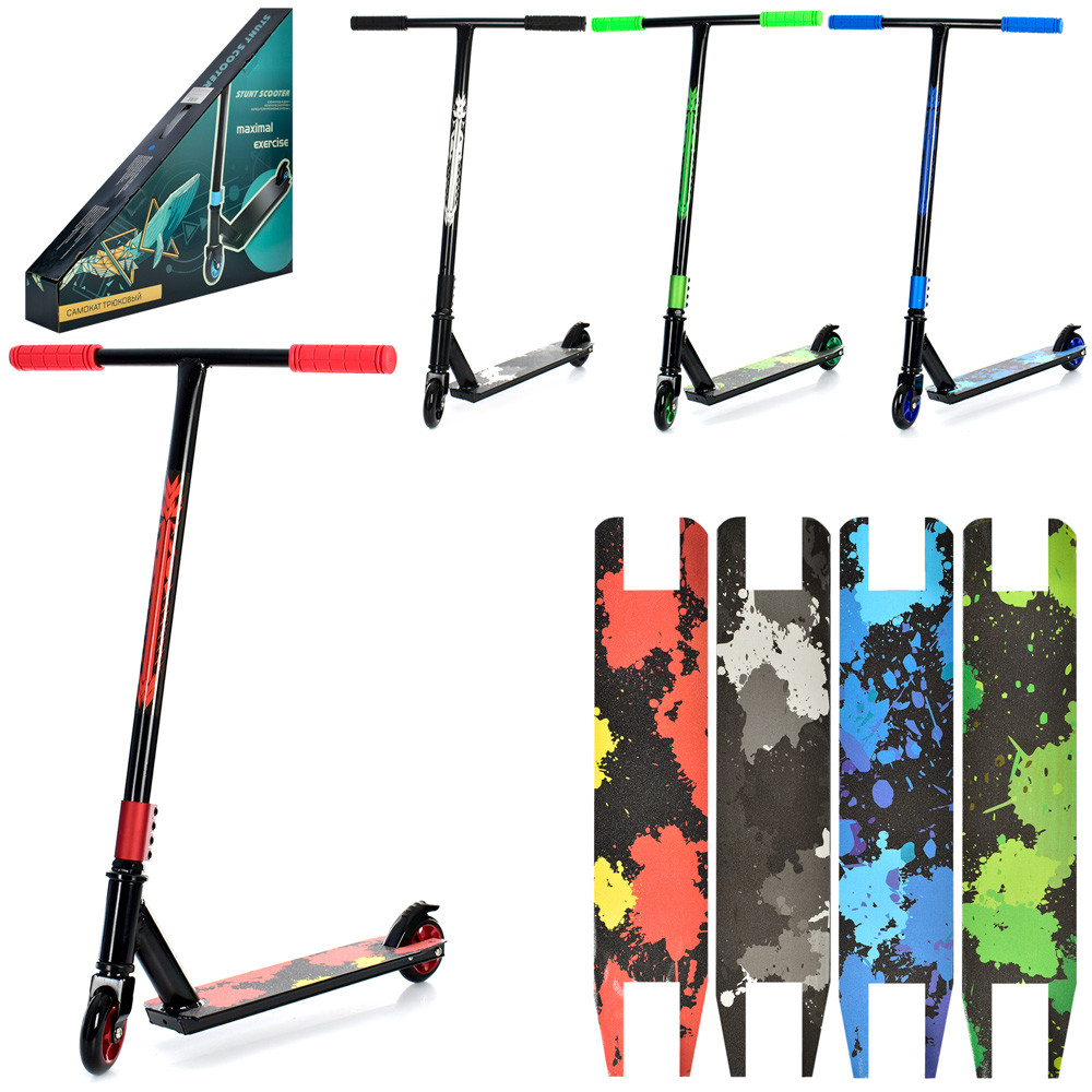 Трюковий самокат iTrike SR 2-073-1 для екстремального катання, кермо 82 см, ширина керма4 8,5 см, 4 кольори, фото 1