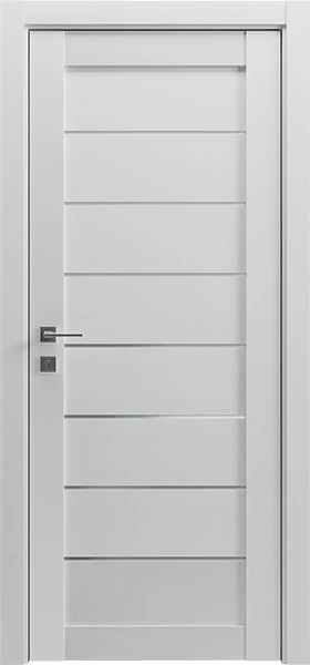 Міжкімнатні Двері Гранд Lux 2 Світло сірий скло сатин, фото 1