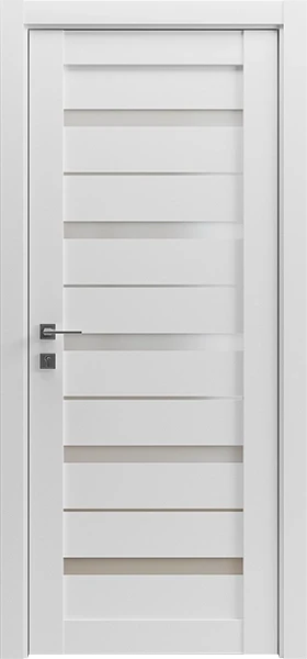 Міжкімнатні Двері Гранд Lux 4 ПВХ білий мат скло сатин, фото 1