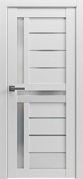 Міжкімнатні Двері Гранд Lux 8 ПВХ білий мат скло сатин, фото 1