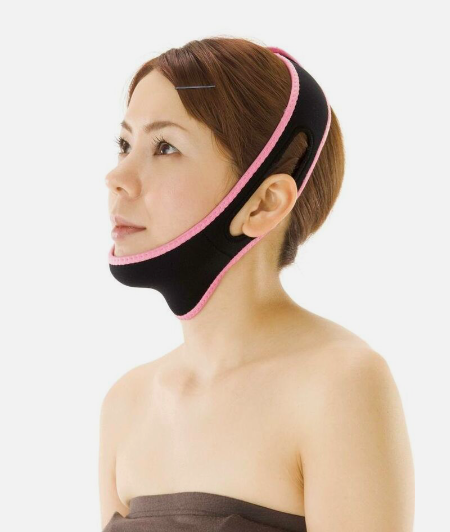 Подтяжка лица. Маска -Бандаж для коррекции овала лица и второго подбородка, щек Face Lift. Япония