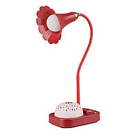 Лампа настольная аккумуляторная ночник 3.2 Вт светильник с проекцией звездного неба UP-180 Красный - htpk -