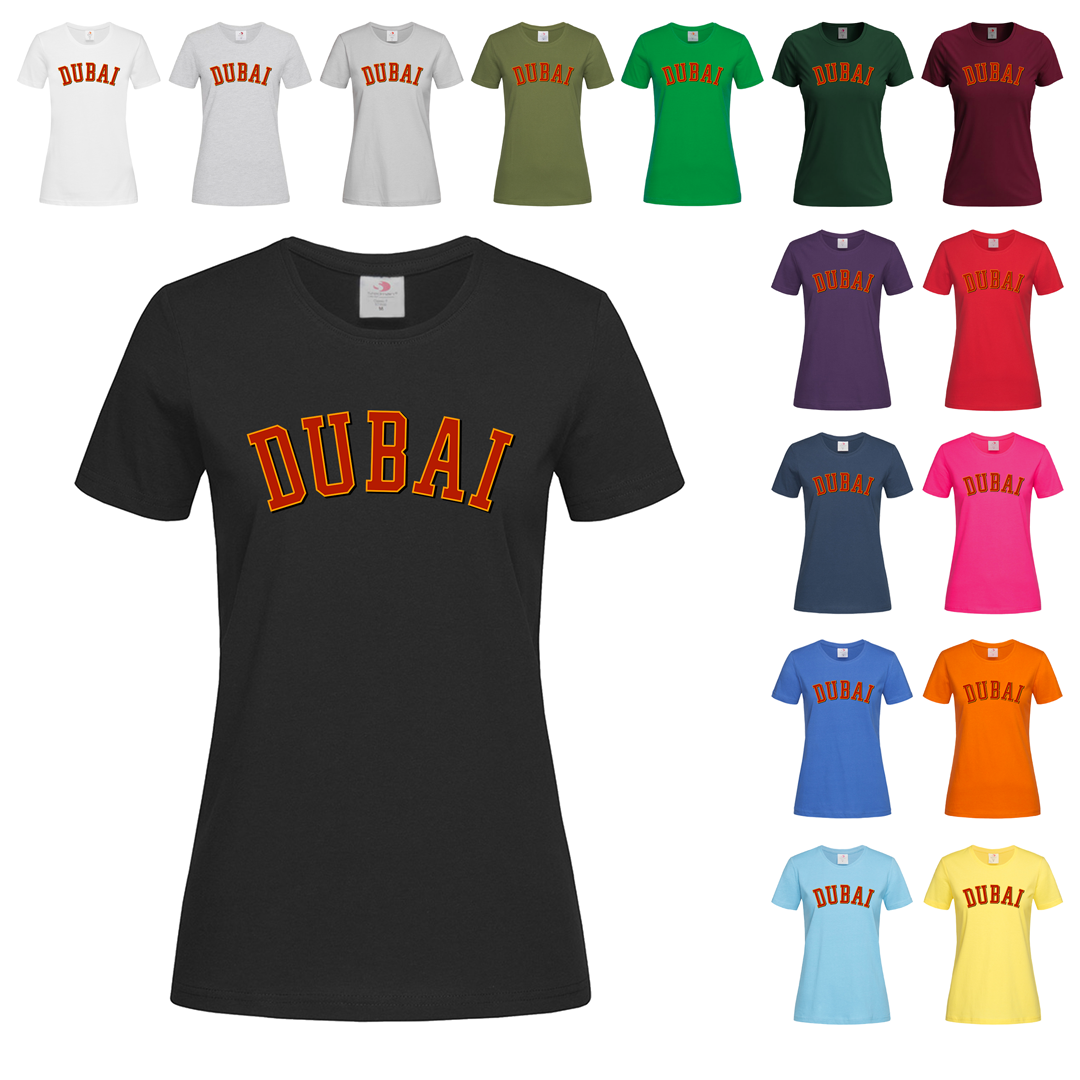 Чорна жіноча футболка З написом Dubai (25-12-6), фото 1