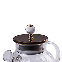 Чайник заварочный стеклянный 1 л с подставкой для свечи прозрачный - htpk - htpk