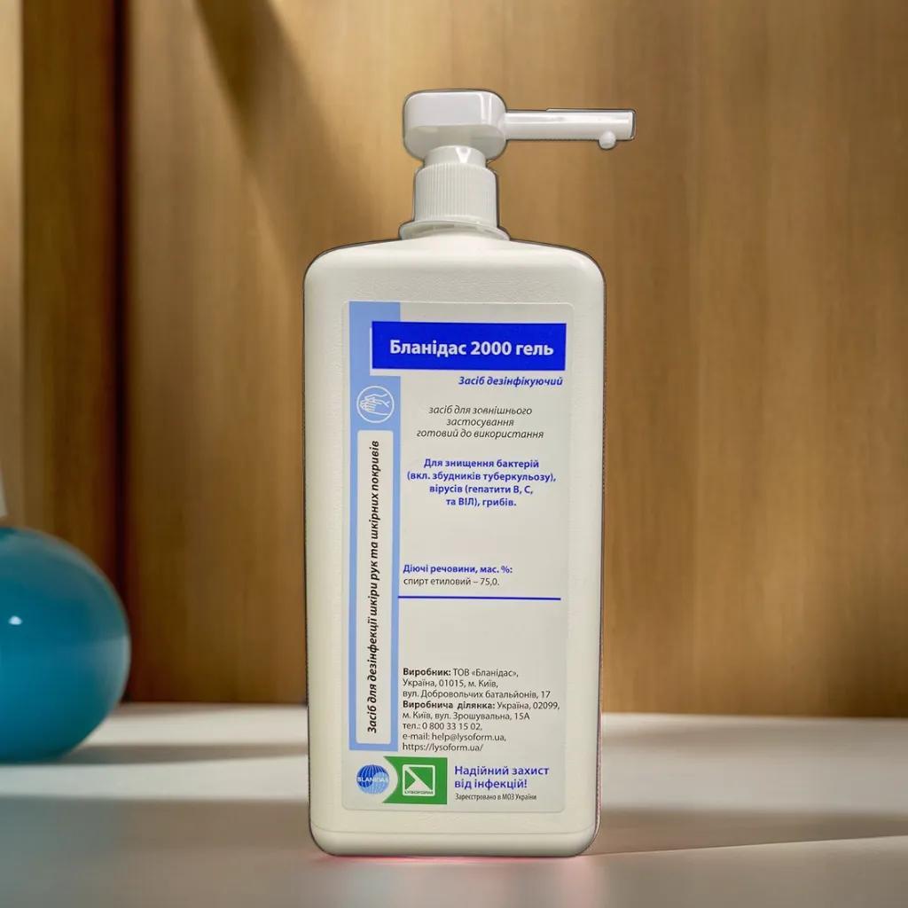 Бланідас 2000 Гель 1000 мл засіб для дезінфекції та хірургічної обробки шкіри рук, фото 1
