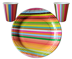Набір посуду KOZA Style Смужки щастя великий (100 предметоів)