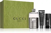 Gucci Guilty Pour Homme Набор (туалетная вода 90 мл (edt) + дезодорант-стик 75 мл + гель для душа 50 мл)