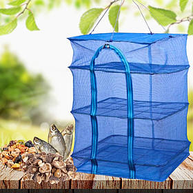 Сітка для сушіння риби грибів овочів та фруктів 45х45 Підвісна сушарка для продуктів на 4 яруси