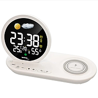 Годинник Настільний Електронний для дому Technoline WT427 Wireless Mobile Charging White (WT427) Німеччина, фото 3