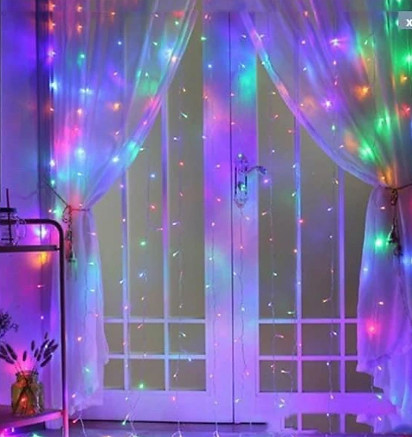 Світлодіодна гірлянда водоспад штора 480 LED RGB 3x3м (10-4), фото 1