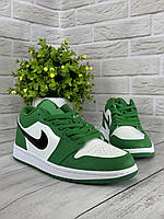 Кросовки Nike Jordan 1 Low White and Green мужские/женские