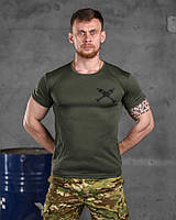 Тактическая военная футболка для ВСУ олива, Мужская армейская потоотводящая футболка Oliva