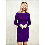 Однотонна базова жіноча сукня коротка облягаюча сливова сукня міні з довгими рукавами 42 44 46 розмір, фото 5