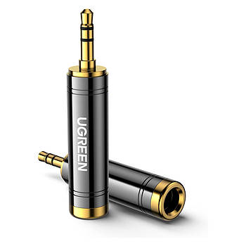 Аудіо адаптер 3.5mm Male to 6.35mm Female UGREEN Hi-Fi Adapter 1pcs (чорний) AV168