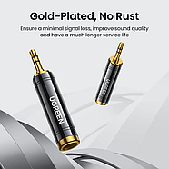 Аудіо адаптер 3.5mm Male to 6.35mm Female UGREEN Hi-Fi Adapter 1pcs (чорний) AV168, фото 4