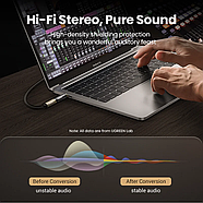 Аудіо адаптер 3.5mm Male to 6.35mm Female UGREEN Hi-Fi Adapter 1pcs (чорний) AV168, фото 5