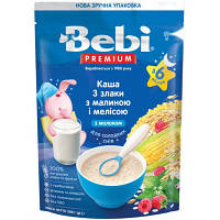 Детская каша Bebi Premium молочная 3 злака с малиной и мелиссой +6 мес. 200 г (8606019654368)