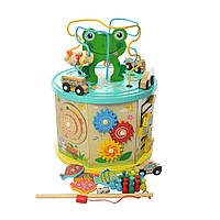 Детский развивающий центр-игрушка MD 2064 Деревянный сортер с рыбалкой и лабиринтом