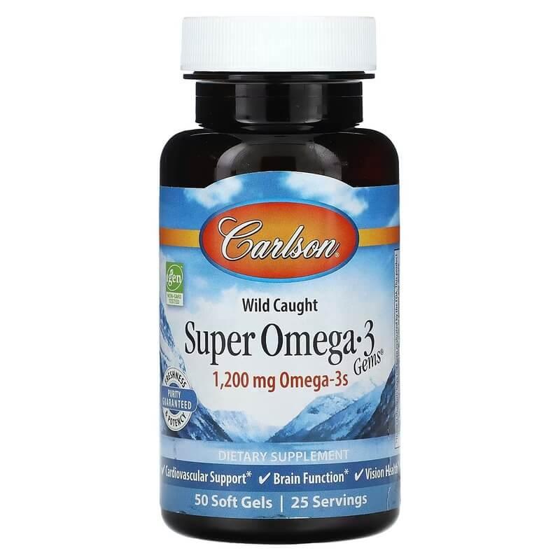 Carlson Super Omega-3 1,200 mg 50 капсул HS - фото 1 - id-p2180834302