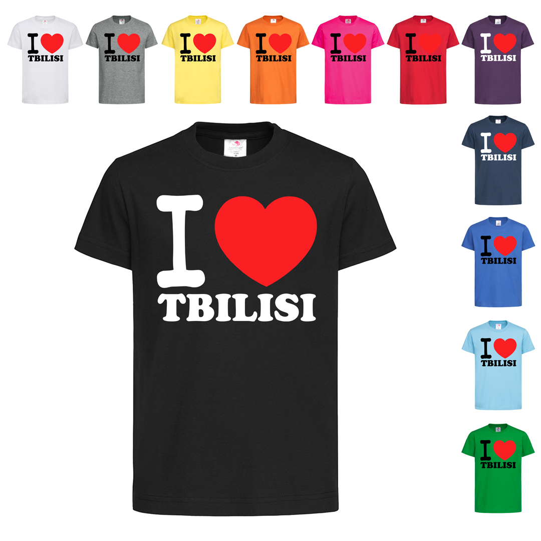 Чорна дитяча футболка I love Tbilisi (25-13-1)