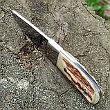 Уценка. Ніж нескладний Linder 440305, шкуроз'ємний, ріг, фото 4