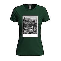Темно-зеленая женская футболка С фото Тбилиси (25-13-2-темно-зелений)