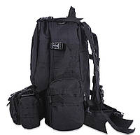 Рюкзак тактический с подсумками B08 черный, 55 л c