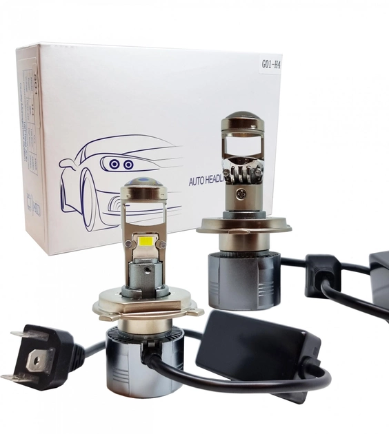 Світлодіодні Bi-LED лінзи А80 Mini H4 Hi/Low 40W 5700K 12-24V