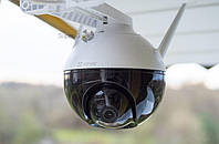 Умная уличная поворотная видеокамера WIFI Камера 6MP с активной защитой, ночным видеонаблюдением V380, ICSEE