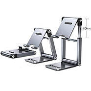 Телескопічна настільна підставка для телефона UGREEN Metallic Stand (сірий) LP263, фото 2