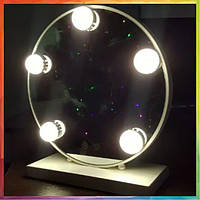 Дзеркало для макіяжу з LED-підсвіткою Led Mirror 5 LED JX-526 Білий