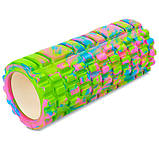 Ролер масажний для йоги Мультиколор (мфр ролер) Grid Combi Roller FI-4940, фото 6