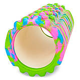 Ролер масажний для йоги Мультиколор (мфр ролер) Grid Combi Roller FI-4940, фото 7