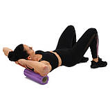 Ролер масажний для йоги 33 см (мфр ролер) Grid Line Roller FI-9374, фото 10