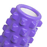 Ролер масажний для йоги та фітнесу (мфр ролер) 33 см Grid Rumble Roller FI-5394 Салатовий, фото 5