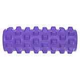 Ролер масажний для йоги та фітнесу (мфр ролер) 33 см Grid Rumble Roller FI-5394 Салатовий, фото 6