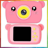 Цифровий дитячий фотоапарат Teddy GM-24 рожевий ведмедик Smart Kids Camera Рожевий