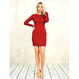 Однотонна базова жіноча сукня коротка облягаюча червона сукня міні з довгими рукавами 42 46 розмір, фото 3