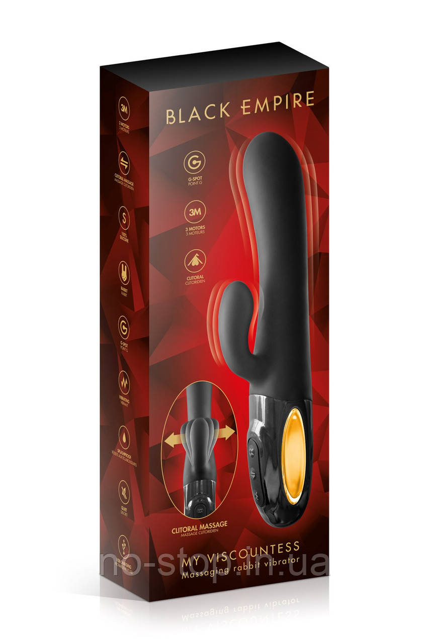 Силіконовий вібратор RABBIT MY VISCOUNTESS BLACK EMPIRE VIBRATOR, фото 1